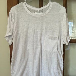 Women's White Abercrombie & Fitch Pocket T-Shirt - Size Large